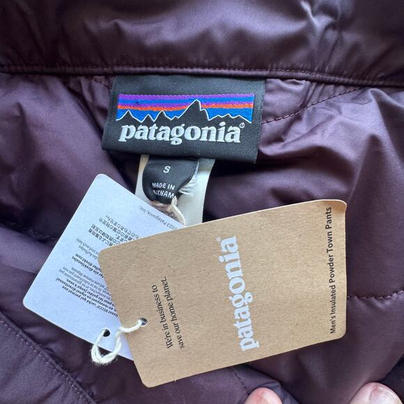 NEW W TAGS Patagonia Men's Insulated Powder Town Snow Pants Ski Small‎ Plum - Picture 9 of 12